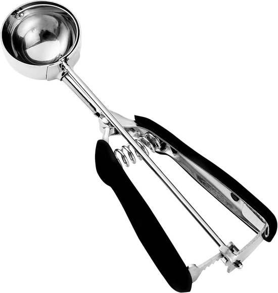 Großer Löffel Für Keksteig, Eiskugelportionierer Mit Federmechanismus, Edelstahl, Komfortabler Griff.