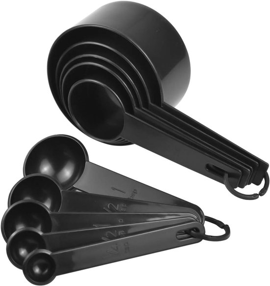 Messlöffel Set 10 Teiliges Messbecher Set Messlöffel Messbecher Küchenutensilien Messbecher Messlöffel Messbecher & Löffel 10 Teilig Schwarz