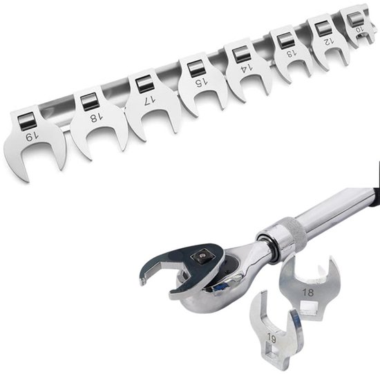 8 Teiliges Set 3/8 Zoll Maulschlüsselsatz Verstellbarer Maulschlüsselsatz 10 19 Mm Ratschenschlüsselsatz Maulschlüssel Leicht Zu Verstauen Und Gr