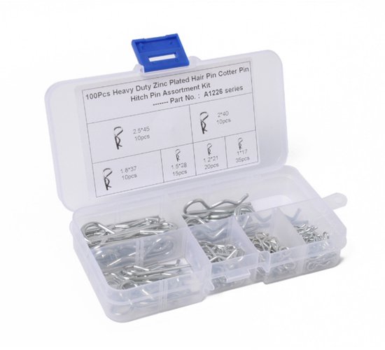 100 Teiliges Set Aus Edelstahl R Klemmen Und Splinten Verzinkte Kohlenstoffstahl R Splinte Haarnadelklemmen Typ B Anhänger R Splinte Für Lkw, Tra