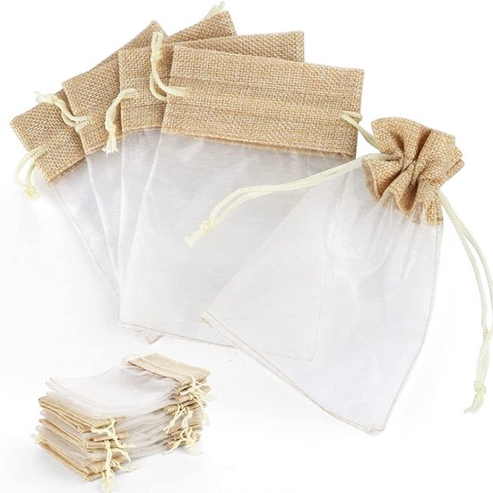 Geschenktüten Aus Jute, 30 Organzabeutel, Organzabeutel, Geteilte Jutebeutel, Hochzeiten 10x15cm, Wiederverwendbare Beutel Mit Kordelzug Zum Befü