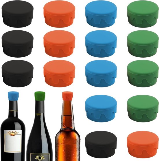 16 Silikon Weinverschlüsse Bunte Flaschenverschlüsse Wiederverwendbare Champagnerverschlüsse Bierflaschenverschlüsse Weinkorken Zur Erhaltung Der