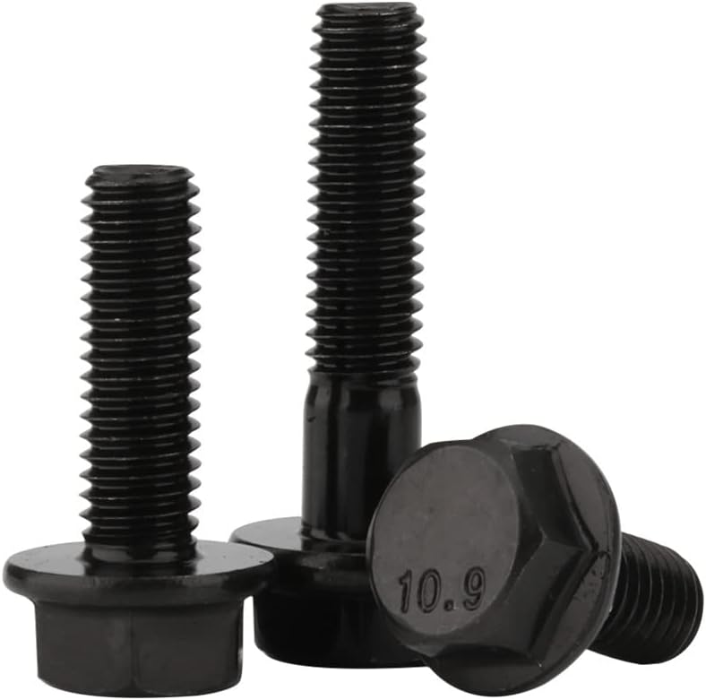 M8 X 35 Mm Flanschsechskantschrauben, Flanschsechskantschrauben, Legierter Stahl Der Güteklasse 10.9, Brüniert, Teilgewinde, 10 Stück