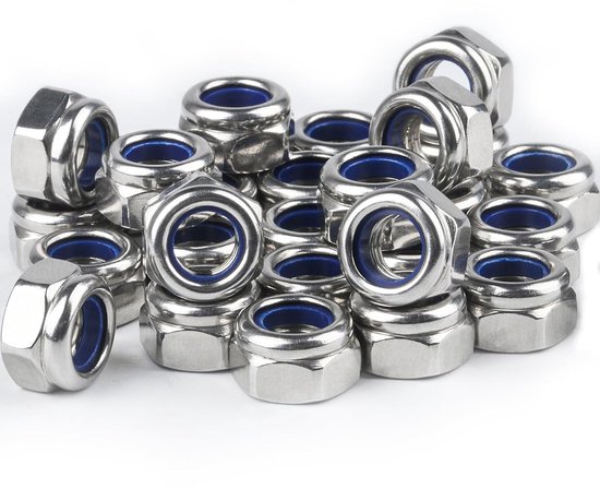 M8 Edelstahlmuttern, 45 Stück Sechskantmuttern, Selbstsichernde Muttern, Sicherungsmuttern, Edelstahlmutter, Sicherungsmuttern Set Für Schrauben