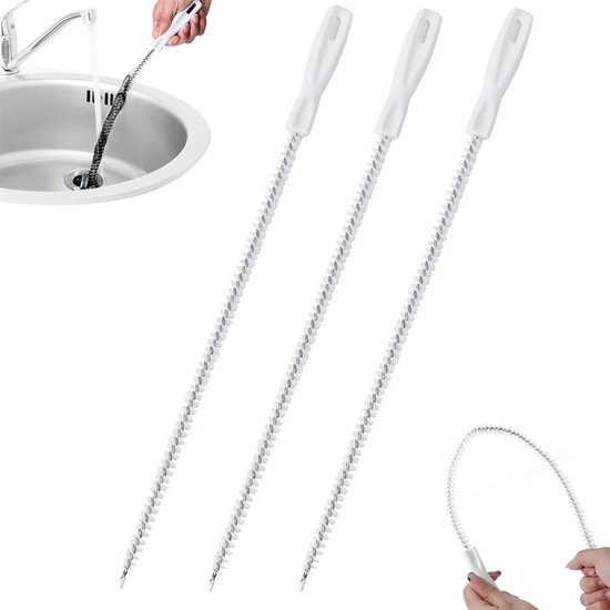 Haarentferner 3 Teilig 60 Cm Spülbeckenreiniger Abflussrohrreiniger Reinigungsfeder Abflussreiniger Reinigungsfeder Waschbeckenreiniger Kanalrein