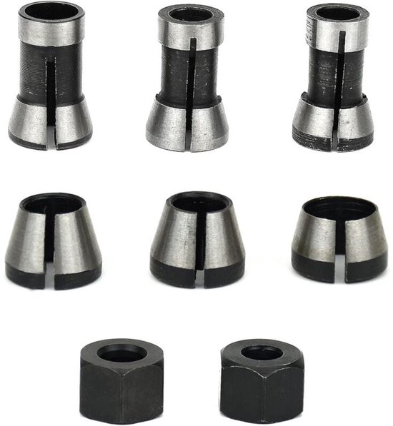 Fräszangenkopf Fräszange 6 Teiliges Set Stahl Fräszangen Hochpräzisions Fräser Spannzangenadapter Fräserzange Für Holzbearbeitungs , Gravur Und T