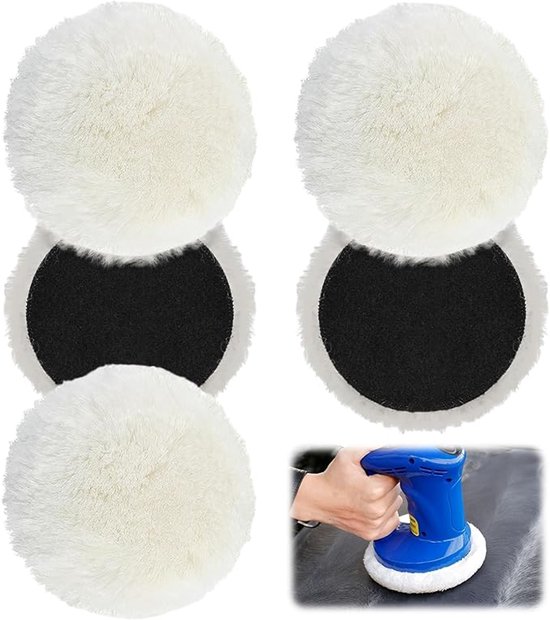 Autopolierpads 5 Stück 150 Mm Polierscheiben Poliermaschinenscheiben Selbstklebend Wollpolierpad Autopolierpad Set Wollpolierpad Motorhaubenlackp