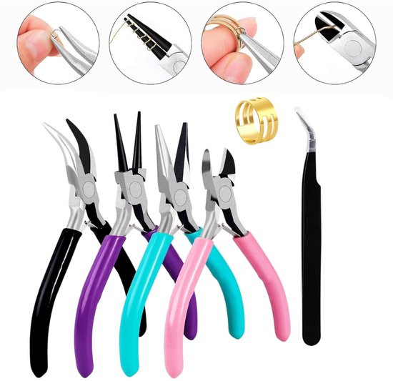 4 Teiliges Schmuckzangen Set Schmuckzangen Set 4,5 Zoll Schmuckzange Rundbiegezange Und Drahtschneider Zangen Set Spitzzange Zur Herstellung Von