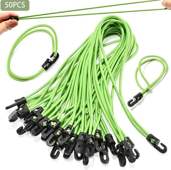 Packung Mit 50 Elastischen Seilen Mit Haken Zeltseile Gepäckseile Mit Haken 4 Mm Dicke Zeltseile Mit Spannern Gummibänder 26 Cm Zum Befestigen Vo