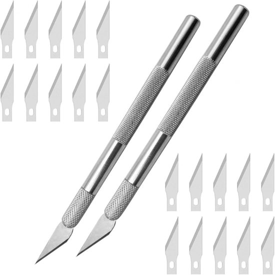 Set Mit 2 Schnitzmessern, Handschnitzmesser Mit 20 Klingen, Bastelmesser, Präzisionsmesser, Bastelmesser Zum Basteln, Schnitzen, Für Kunst, Heimw