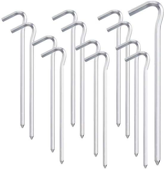 12 Bodenanker 18 Cm Zeltnägel Strandstangen Aluminiumlegierung Extrem Stabil Für Strandmatten, Matten, Pavillons Und Zelte