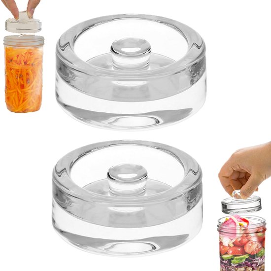 2 Stück Einmachgläser Mit Weiter Öffnung Glasgewichte Für Die Gärung In Einmachgläsern Mit Weiter Öffnung Transparent Glasgewichte Für Die Gärung