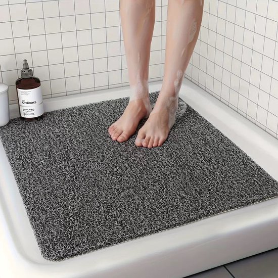 Rutschfeste Duschmatte, Rutschfeste Badematte Mit Abfluss, Weiche Pvc Antirutschmatte, Badewannenmatte, Schnelltrocknende Badematte, Kaffeebraun,