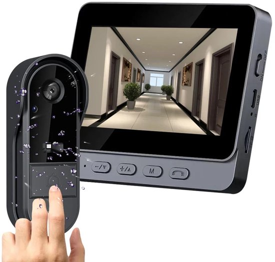Kabellose Video Türklingel Mit Kamera (1080p), 4,3 Zoll Ips Bildschirm, Nachtsicht, Gegensprechanlage, 170° Weitwinkel, Wasserdicht