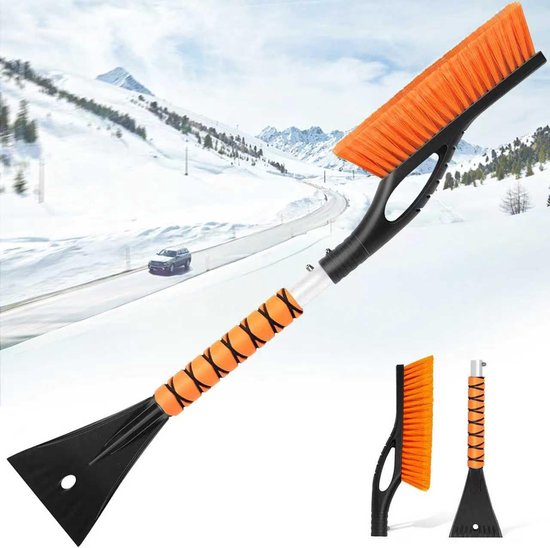 Schneebürste Und Eiskratzer Eiskratzer Mit Bürste/schneebürste 2 In 1 Eiskratzer 68,5 Cm Winterwerkzeug Orange Für Sicheres Fahren Leicht Zu Vers