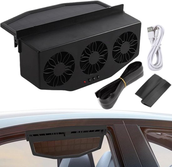 Auto Abluftventilator 23 X 7 X 11,5 Cm, Solarbetrieben, 1200 Mah Akku, Einfache Stromversorgung, Usb Ladefunktion, Für Wohnmobile, Lkws Und Limou