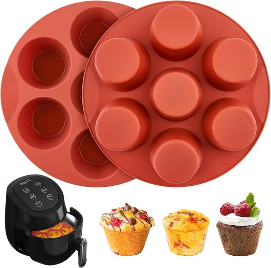 2 Teiliges Silikon Muffinblech Backform Silikon Backblech Kuchenform Brotbackform Für Heißluftfritteusen Antihaft Backform Für 7 Mulden Backform