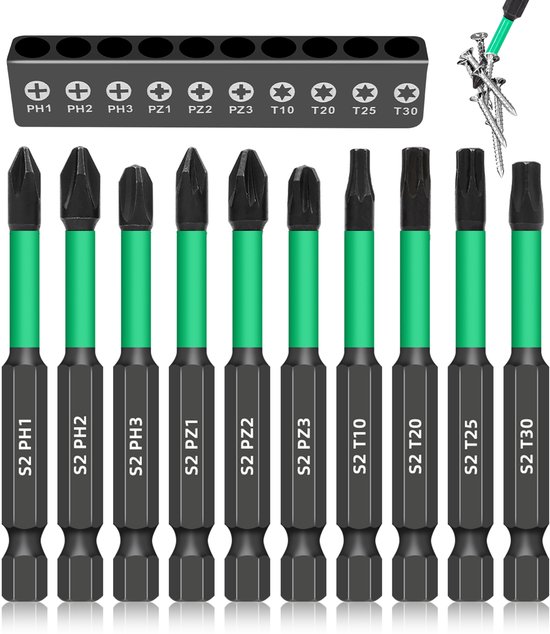 10 Teiliges Set Schraubendreher Bit Set Professionelles Schraubendreher Bit Set Für Den Professionellen Einsatz Torx , Innensechskant Und Magneti
