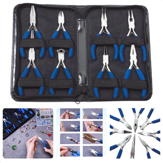 8 Teiliges Minizangen Set Mit Aufbewahrungskoffer Zangenset Minizangen 110 145 Mm Innenhebel Und Geschliffener Kopf Im Koffer Inklusive E Book