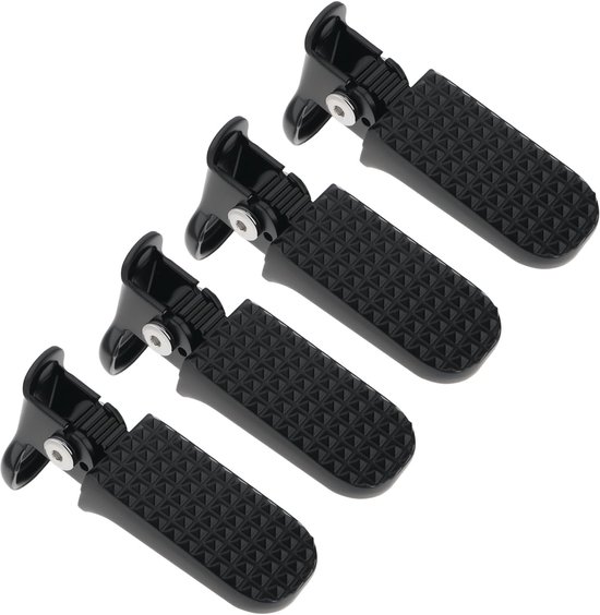 Set Mit 2 Paar Fahrradfußrasten, 111 Mm Lang, 76 X 37 Mm Pedale Aus Aluminiumlegierung, Rutschfest, Klappbar, Für Mountainbikes, Schwarz