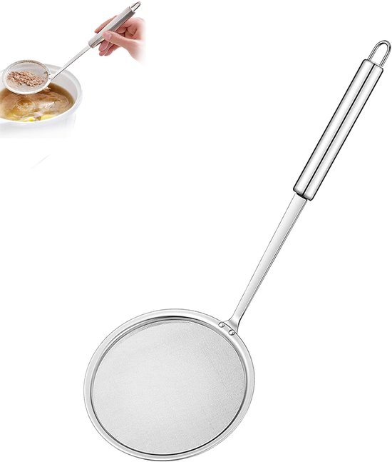 Abschäumer Edelstahl Abschäumer Filterlöffel Edelstahl Filterlöffel Langer Griff Hitzebeständig Durchmesser 12 Cm Zum Filtern, Abgießen, Spülen U
