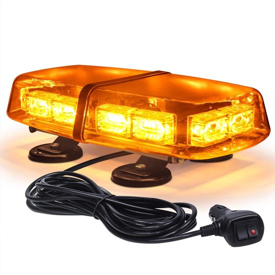 Led Warnleuchte Orangefarbene Warnleuchte Magnet Gelbes Blinklicht Stroboskop Notfall Sicherheitswarnung Alarmleuchte 12 V/24 V Baumaschinen