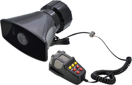 Für Polizeisirenen Lautsprecher Auto Pa Systeme, 12v 100w 7 Töne Kabelgebundenes Handmikrofon Lautsprecher Elektronische Notfallsirene