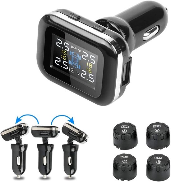 Kabelloses Reifendruckkontrollsystem (tpms) 4 Externe Sensoren Schwarz