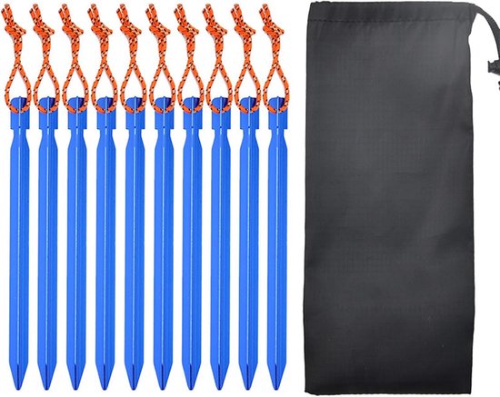 10 Stück Zeltnägel Bodenanker Zeltpflock Zeltnagel 18 Cm Blau Aluminium Sechskantnägel Sandheringe Set Mit Kordelzug Und Beutel Für Camping, Wand