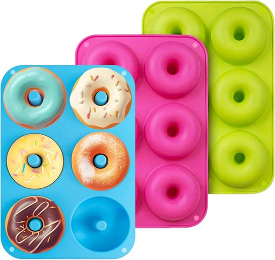 3 Teiliges Silikon Donut Formen Set 6 Mulden Stapelbar Hitzebeständig Leicht Zu Reinigen Antihaftbeschichtung Unverzichtbares Küchenutensil Für D