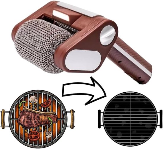 Elektrischer, Borstenloser Grillreiniger Grillbürste Für Die Grillreinigung Grillreiniger Aus Edelstahl 304 Kabellos, Wiederaufladbar, Mit Abnehm