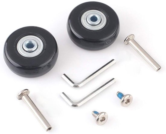 Reparaturset Für Ersatz Gepäckrollen, 2 Teiliges Set, Geräuscharme Gummiachse, Ersatzrad Für Gepäckzubehör (45 6 18 Mm)