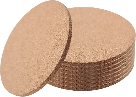 8 Stück Runde Korkunterlagen, 10 Cm Durchmesser, 1 Cm Dick, Wiederverwendbare Und Saugfähige Unterlagen Für Zuhause, Büro, Bar Und Restaurants, T