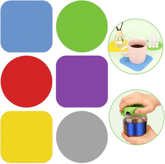 6 Teiliger Deckelöffner Mit Greifern, Gummigriffe Für Gläser, Multifunktionales Küchengerät, Rutschfeste Untersetzer, Flaschenöffner Für Gläser U