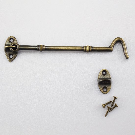 Robuster Türriegel Aus Messing, Rustikales Design, Hakenriegel Für Hüttentüren