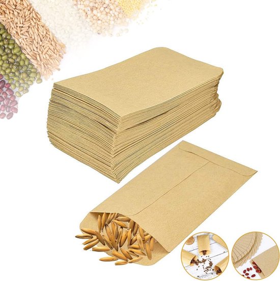 Papiertüten – 100 Stück – 12 X 18 Cm – Kraftpapier-samentüten – Braunes Kraftpapier – Geschenktüten – Präsenttüten – Verpackungstüten