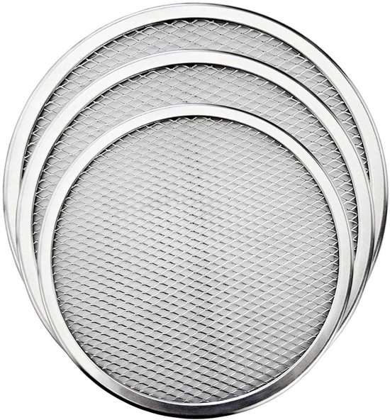 Pizzablech, 3 Teiliges Nahtloses Aluminium Pizzablech Mit Antihaftbeschichtung, Küchenzubehör, Küchenhelfer, Für Backöfen, Grills, 10 Zoll, 12 Zo