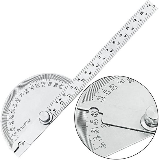 1 Stück Winkelmesser Aus Edelstahl 180° Verstellbarer Winkelmesser Winkelmesser Lineal Messlineal