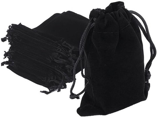 10er Packung Schwarze Samtbeutel Mit Kordelzug Zum Verpacken Von Schmuck