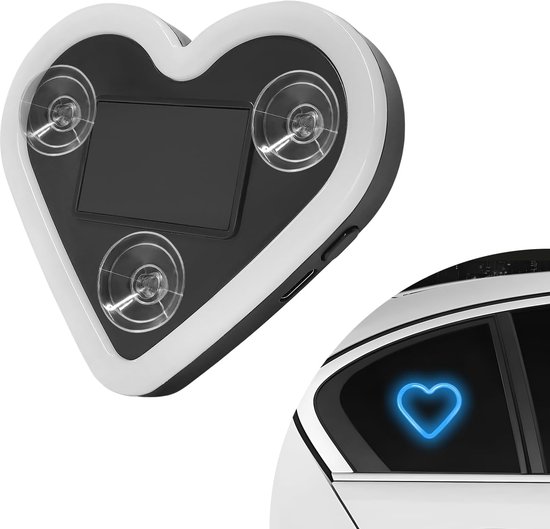 Herzförmige Led Ambientebeleuchtung Für Das Auto, Solarbetriebene Herzförmige Lampe Für Die C Säule, Ambientebeleuchtung Mit Vibrationssensor, Dr