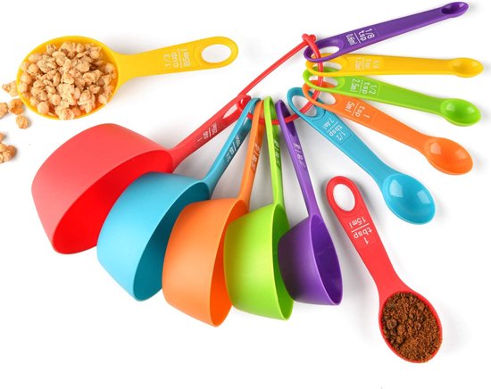 Messbecher Und Messlöffel Set 12 Teilig Messbecher Und Messlöffel Messlöffel Aus Kunststoff Für Flüssige Und Feste Zutaten