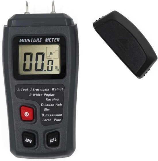 Digitales Feuchtigkeitsmessgerät Lcd Holzfeuchtemesser Holzqualitätsmessung Zwei Pins 0 99,9 % Grau