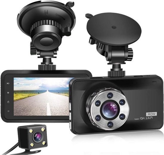 Dual Dashcam Autokamera Mit 1080p Full Hd Front Und Rückkamera Mit 3 Zoll Lcd Display Fahrzeugkamera Mit Bewegungserkennung, Nachtsicht Und Besch