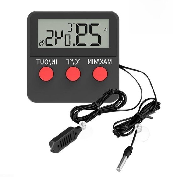 Digitales Thermometer Hygrometer Feuchtigkeitsmesser Und Temperaturmesser Terrarienklimasteuerung Externer Sensor 1,5 M Kabel Schwarz