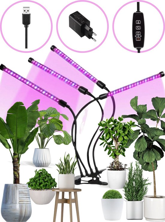 Pflanzenlampe Led Vollspektrumlampe 40 Watt Automatischer Timer (3 9 12 Stunden) Inklusive Netzteil