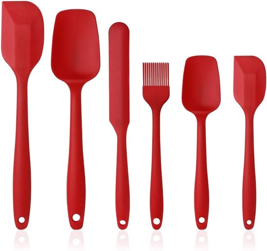 6 Teiliges Küchenhelfer Set Aus Silikon (inkl. Pinsel, Spatel Und Pfannkuchenspatel) Backset Antihaftbeschichtet Und Hitzebeständig, Zum Kochen U