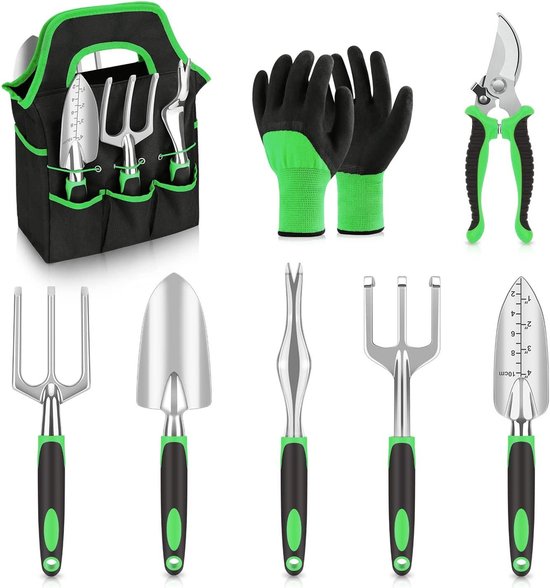 8 Teiliges, Robustes Gartengeräte Set Mit Tasche Einfache Aufbewahrung Gartenhandwerkzeuge Inklusive Handschuhen Geschenkidee Für Männer Und Frau