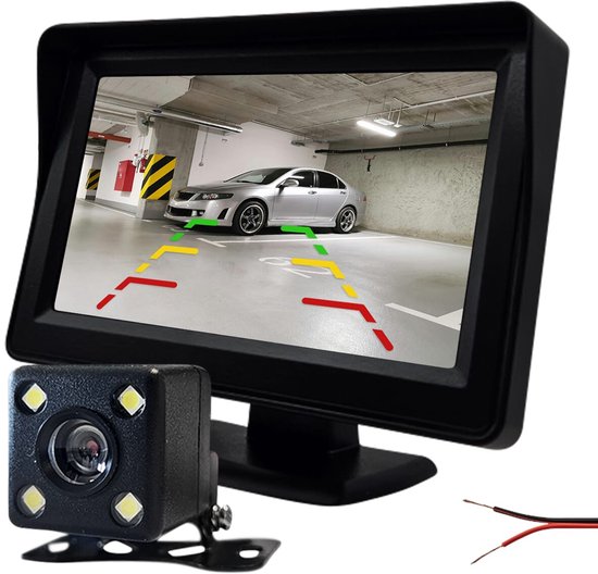 12 V Rückfahrkamera Mit Einparkhilfe 4,3 Zoll Hd Ready Display 5 Meter Anschlusskabel Komplettset