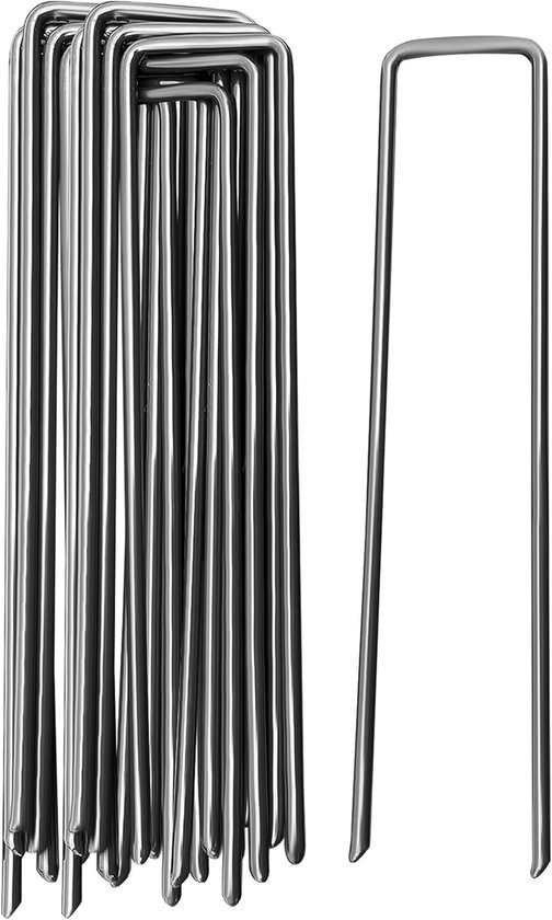 20 Stück Verzinkte Stahldraht Erdanker 150 Mm Lang, Ø 3 Mm Flachkopf Zur Bodenbefestigung