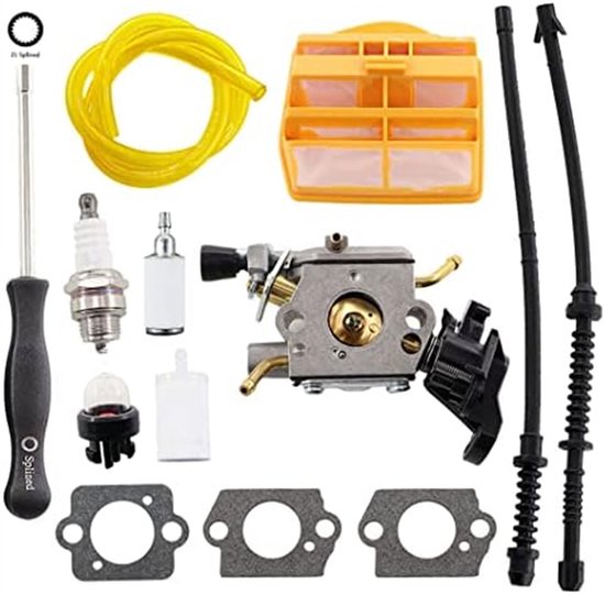 Passend Für Vergaser Mit Dichtung, Luftfilter, Kraftstoffleitung Und Zündkerze Für Husqvarna 445, 445e, 450, 450e, 445ii, 450ii Kettensäge Jonser